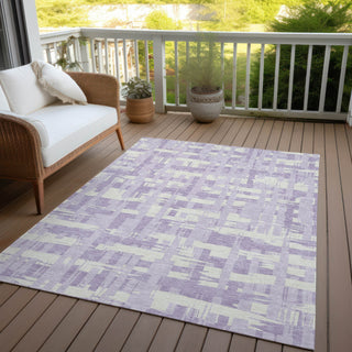 Piper Looms Chantille Stripes ACN1849 Lavender Machine Washable Area Rug Outdoor Lifestyle Image Feature