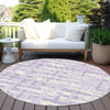 Piper Looms Chantille Stripes ACN1849 Lavender Machine Washable Area Rug Round Outdoor Lifestyle Image Feature