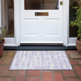 Piper Looms Chantille Stripes ACN1849 Lavender Machine Washable Area Rug Scatter Outdoor Lifestyle Image Feature