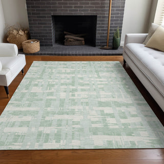 Piper Looms Chantille Stripes ACN1849 Mint Machine Washable Area Rug Lifestyle Image Feature