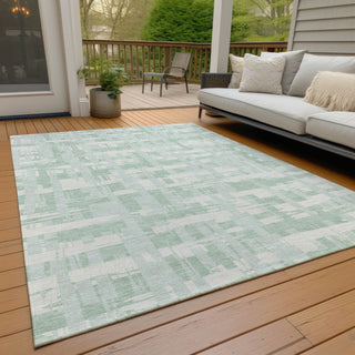 Piper Looms Chantille Stripes ACN1849 Mint Machine Washable Area Rug Outdoor Lifestyle Image Feature