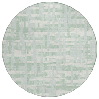 Piper Looms Chantille Stripes ACN1849 Mint Machine Washable Area Rug Round Main Image