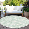 Piper Looms Chantille Stripes ACN1849 Mint Machine Washable Area Rug Round Outdoor Lifestyle Image Feature
