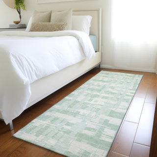 Piper Looms Chantille Stripes ACN1849 Mint Machine Washable Area Rug Runner Lifestyle Image Feature