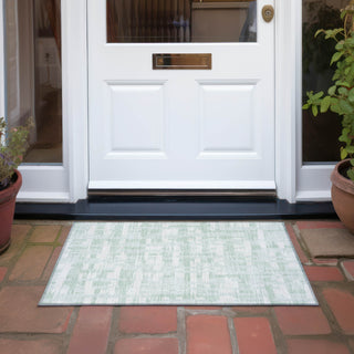 Piper Looms Chantille Stripes ACN1849 Mint Machine Washable Area Rug Scatter Outdoor Lifestyle Image Feature