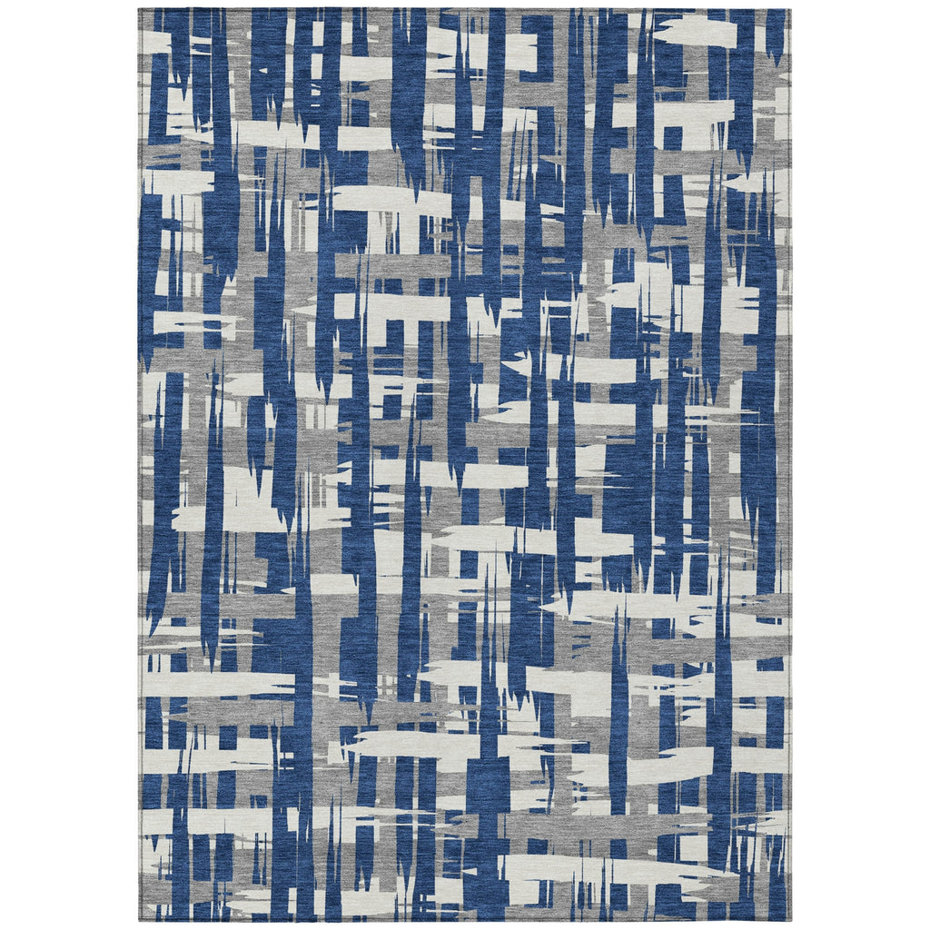 Piper Looms Chantille Stripes ACN1849 Navy Machine Washable Area Rug main image
