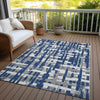 Piper Looms Chantille Stripes ACN1849 Navy Machine Washable Area Rug Outdoor Lifestyle Image Feature
