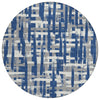 Piper Looms Chantille Stripes ACN1849 Navy Machine Washable Area Rug Round Main Image