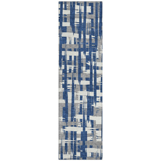 Piper Looms Chantille Stripes ACN1849 Navy Machine Washable Area Rug Runner Main Image