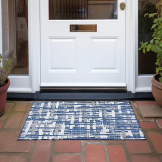 Piper Looms Chantille Stripes ACN1849 Navy Machine Washable Area Rug Scatter Outdoor Lifestyle Image Feature