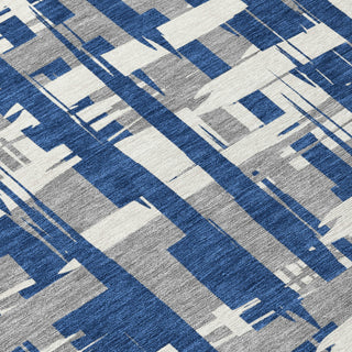 Piper Looms Chantille Stripes ACN1849 Navy Machine Washable Area Rug Swatch Image