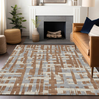 Piper Looms Chantille Stripes ACN1849 Paprika Machine Washable Area Rug Lifestyle Image Feature