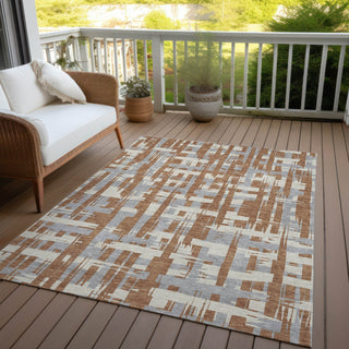 Piper Looms Chantille Stripes ACN1849 Paprika Machine Washable Area Rug Outdoor Lifestyle Image Feature