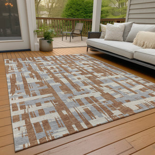 Piper Looms Chantille Stripes ACN1849 Paprika Machine Washable Area Rug Outdoor Lifestyle Image Feature