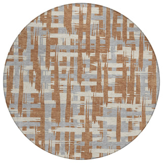 Piper Looms Chantille Stripes ACN1849 Paprika Machine Washable Area Rug Round Main Image