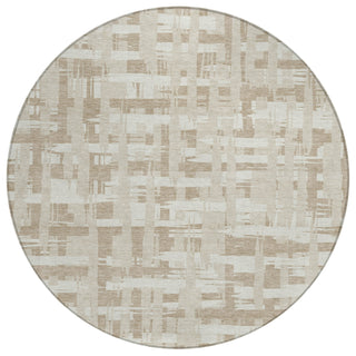 Piper Looms Chantille Stripes ACN1849 Taupe Machine Washable Area Rug Round Main Image