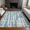 Piper Looms Chantille Stripes ACN1849 Teal Machine Washable Area Rug Lifestyle Image Feature