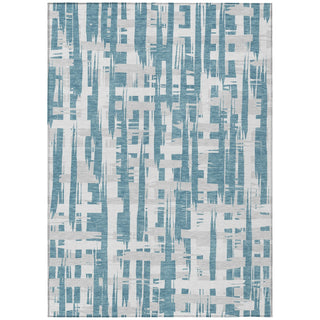 Piper Looms Chantille Stripes ACN1849 Teal Machine Washable Area Rug main image