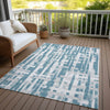 Piper Looms Chantille Stripes ACN1849 Teal Machine Washable Area Rug Outdoor Lifestyle Image Feature