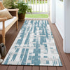 Piper Looms Chantille Stripes ACN1849 Teal Machine Washable Area Rug Runner Outdoor Lifestyle Image Feature