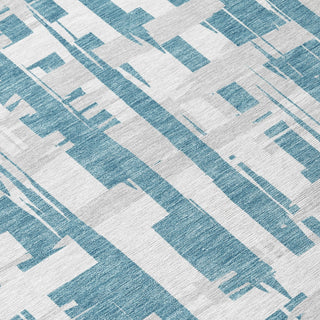 Piper Looms Chantille Stripes ACN1849 Teal Machine Washable Area Rug Swatch Image