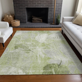 Piper Looms Chantille Floral ACN1850 Aloe Machine Washable Area Rug Lifestyle Image Feature
