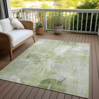 Piper Looms Chantille Floral ACN1850 Aloe Machine Washable Area Rug Outdoor Lifestyle Image Feature
