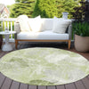 Piper Looms Chantille Floral ACN1850 Aloe Machine Washable Area Rug Round Outdoor Lifestyle Image Feature