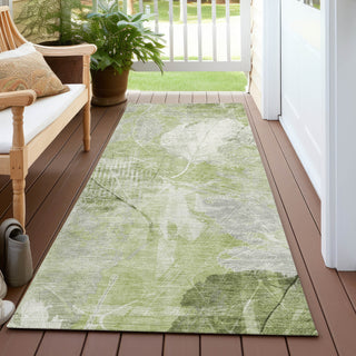Piper Looms Chantille Floral ACN1850 Aloe Machine Washable Area Rug Runner Outdoor Lifestyle Image Feature