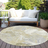 Piper Looms Chantille Floral ACN1850 Beige Machine Washable Area Rug Round Outdoor Lifestyle Image Feature