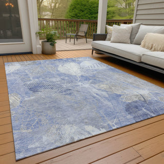 Piper Looms Chantille Floral ACN1850 Denim Machine Washable Area Rug Outdoor Lifestyle Image Feature