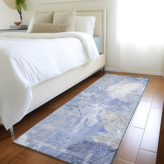 Piper Looms Chantille Floral ACN1850 Denim Machine Washable Area Rug Runner Lifestyle Image Feature