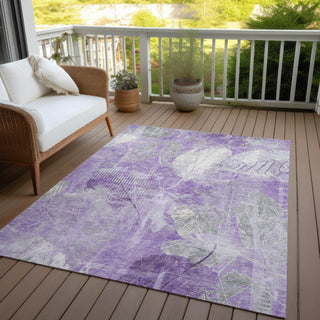 Piper Looms Chantille Floral ACN1850 Lavender Machine Washable Area Rug Outdoor Lifestyle Image Feature