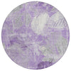 Piper Looms Chantille Floral ACN1850 Lavender Machine Washable Area Rug Round Main Image