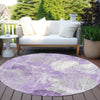 Piper Looms Chantille Floral ACN1850 Lavender Machine Washable Area Rug Round Outdoor Lifestyle Image Feature