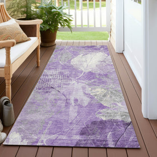 Piper Looms Chantille Floral ACN1850 Lavender Machine Washable Area Rug Runner Outdoor Lifestyle Image Feature