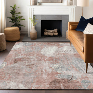 Piper Looms Chantille Floral ACN1850 Salmon Machine Washable Area Rug Lifestyle Image Feature