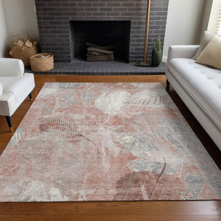 Piper Looms Chantille Floral ACN1850 Salmon Machine Washable Area Rug Lifestyle Image Feature
