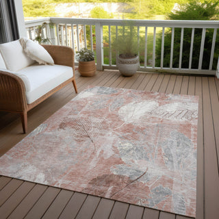 Piper Looms Chantille Floral ACN1850 Salmon Machine Washable Area Rug Outdoor Lifestyle Image Feature