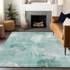 Piper Looms Chantille Floral ACN1850 Teal Machine Washable Area Rug Lifestyle Image Feature
