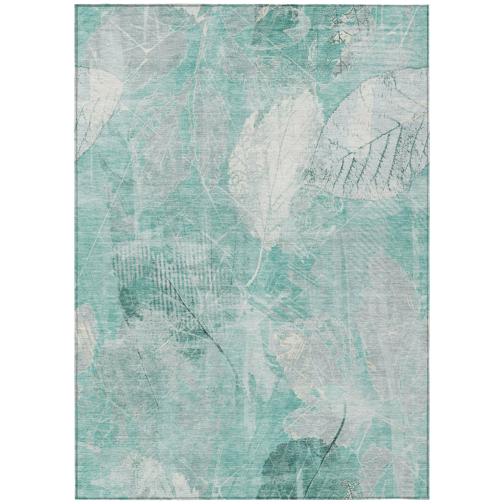 Piper Looms Chantille Floral ACN1850 Teal Machine Washable Area Rug main image