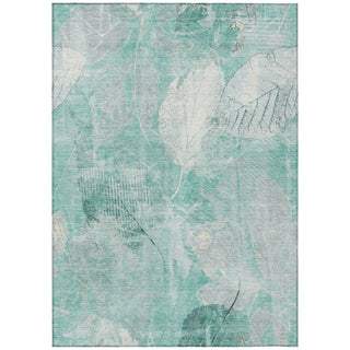 Piper Looms Chantille Floral ACN1850 Teal Machine Washable Area Rug main image