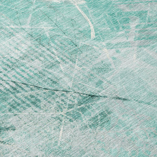 Piper Looms Chantille Floral ACN1850 Teal Machine Washable Area Rug Swatch Image