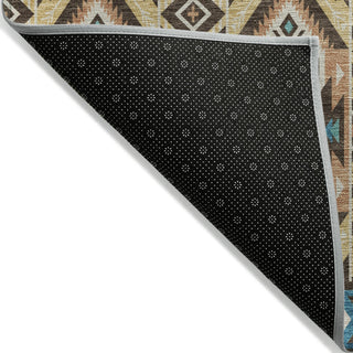 Piper Looms Chantille Aztec ACN1851 Brown Machine Washable Area Rug Backing Image