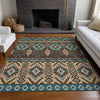 Piper Looms Chantille Aztec ACN1851 Brown Machine Washable Area Rug Lifestyle Image Feature