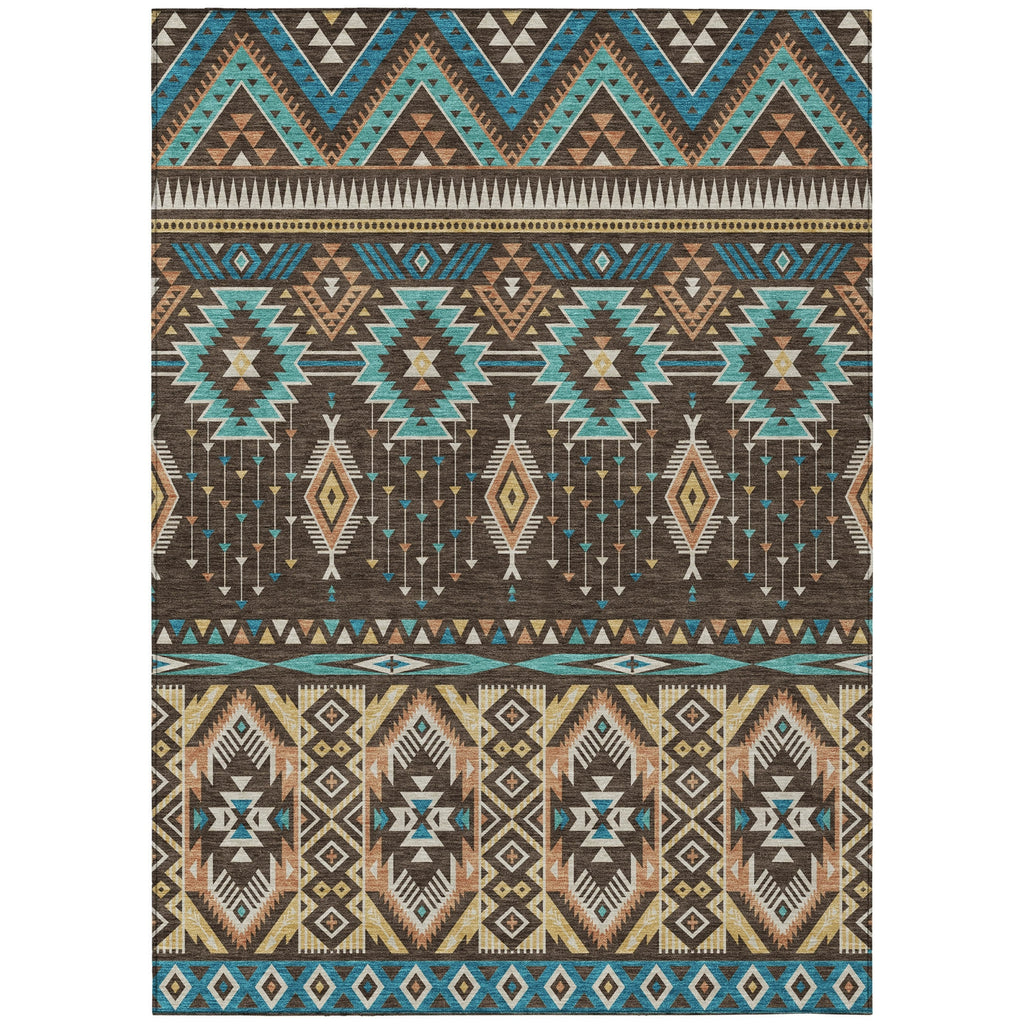 Piper Looms Chantille Aztec ACN1851 Brown Machine Washable Area Rug main image