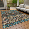 Piper Looms Chantille Aztec ACN1851 Brown Machine Washable Area Rug Outdoor Lifestyle Image Feature