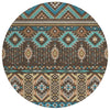 Piper Looms Chantille Aztec ACN1851 Brown Machine Washable Area Rug Round Main Image