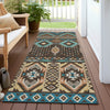 Piper Looms Chantille Aztec ACN1851 Brown Machine Washable Area Rug Runner Outdoor Lifestyle Image Feature