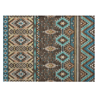 Piper Looms Chantille Aztec ACN1851 Brown Machine Washable Area Rug Scatter Main Image